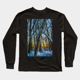 Winter landscape - frosty trees in snowy forest in the sunny morning. Tranquil winter nature in sunlight Long Sleeve T-Shirt